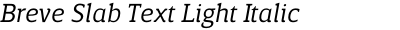 Breve Slab Text Light Italic